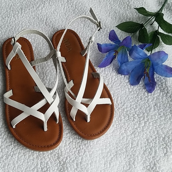 mia white sandals